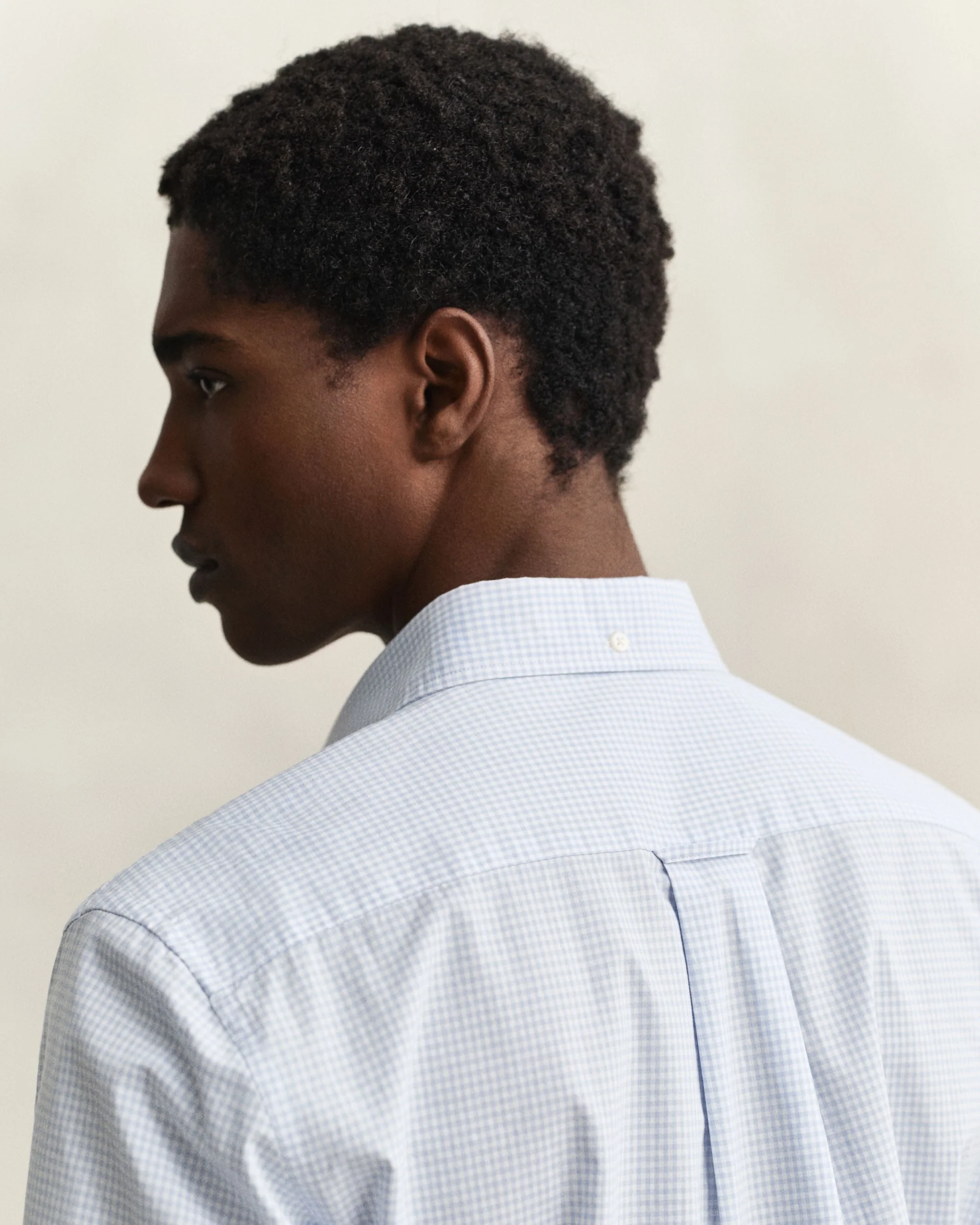 Regular Fit Classic Poplin Gingham Shirt - Light Blue - Image 4