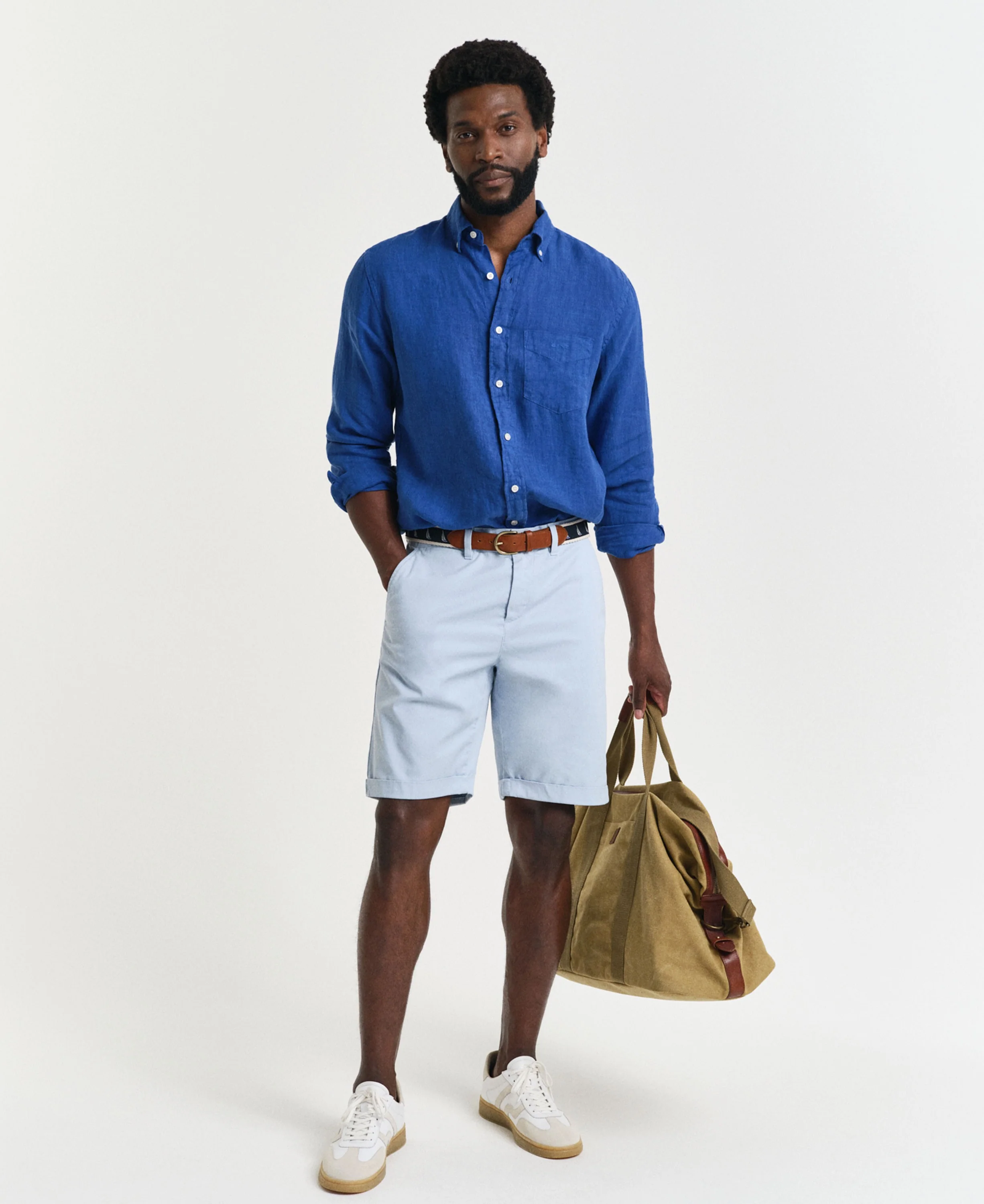 Regular Sunfaded Chino Shorts - Fresh Blue - Image 4