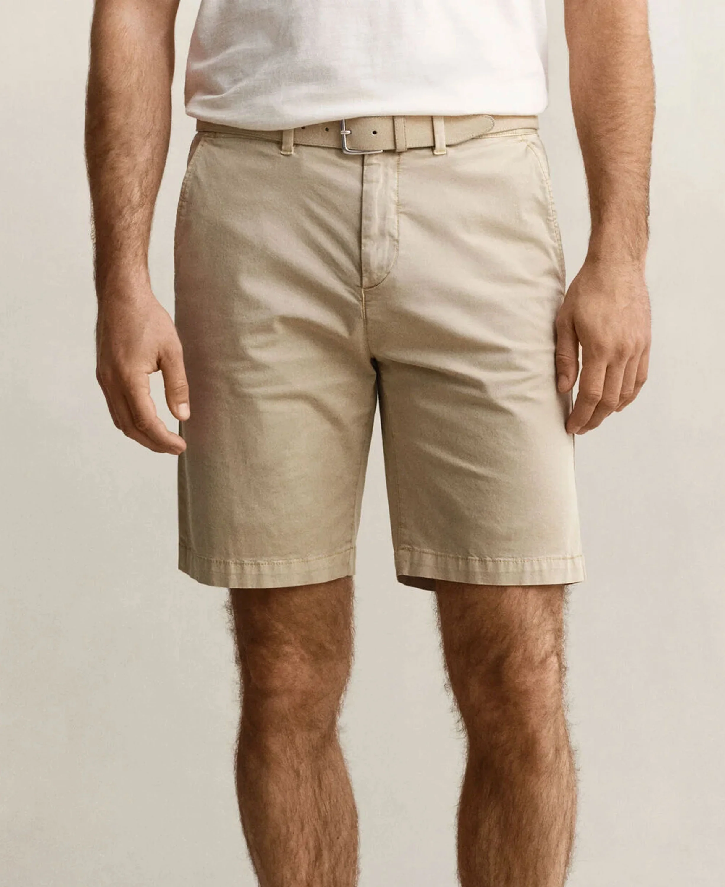 Regular Sunfaded Chino Shorts - Oat Beige - Image 3