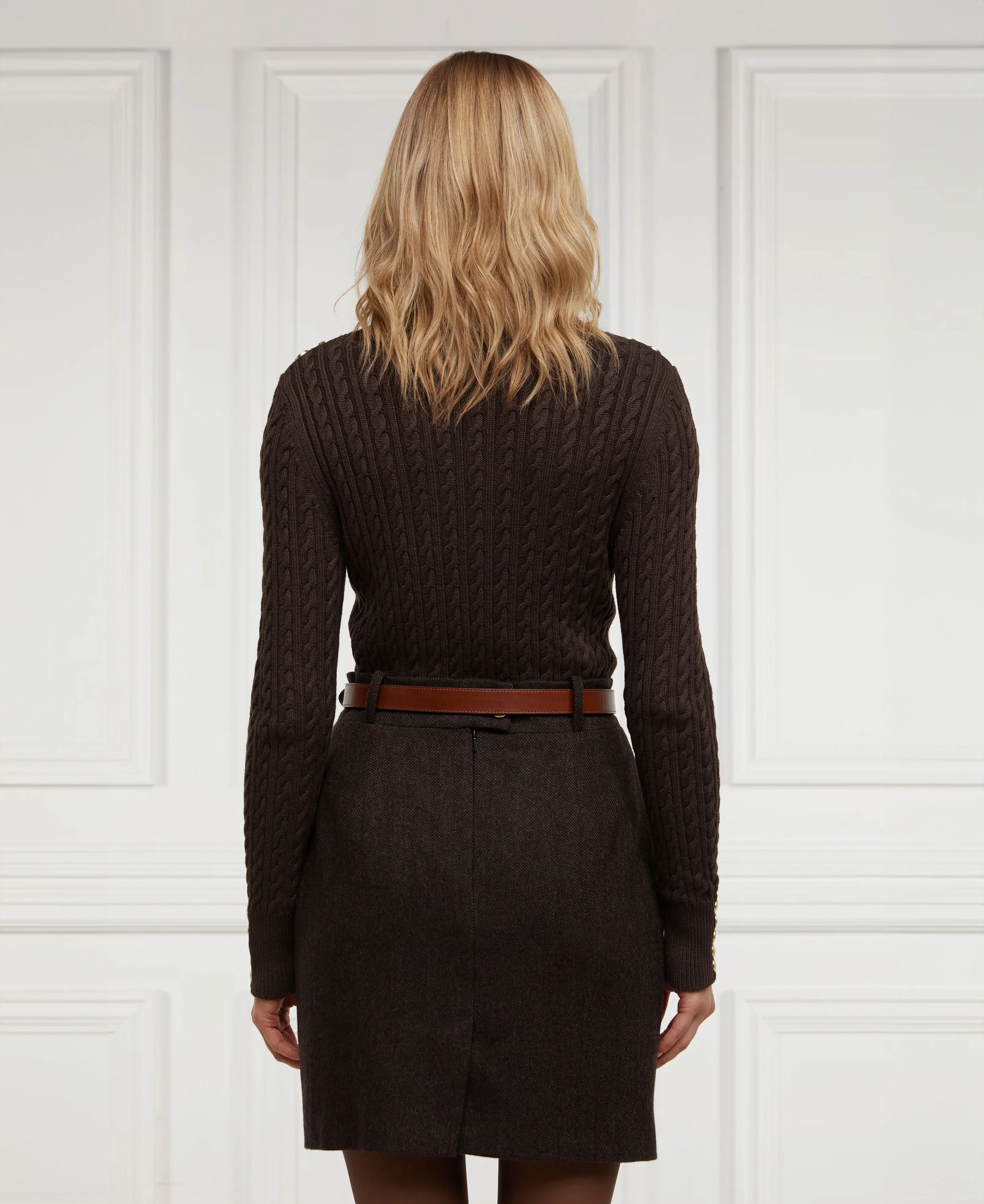 Regency Skirt - Chocolate Herringbone - Image 4