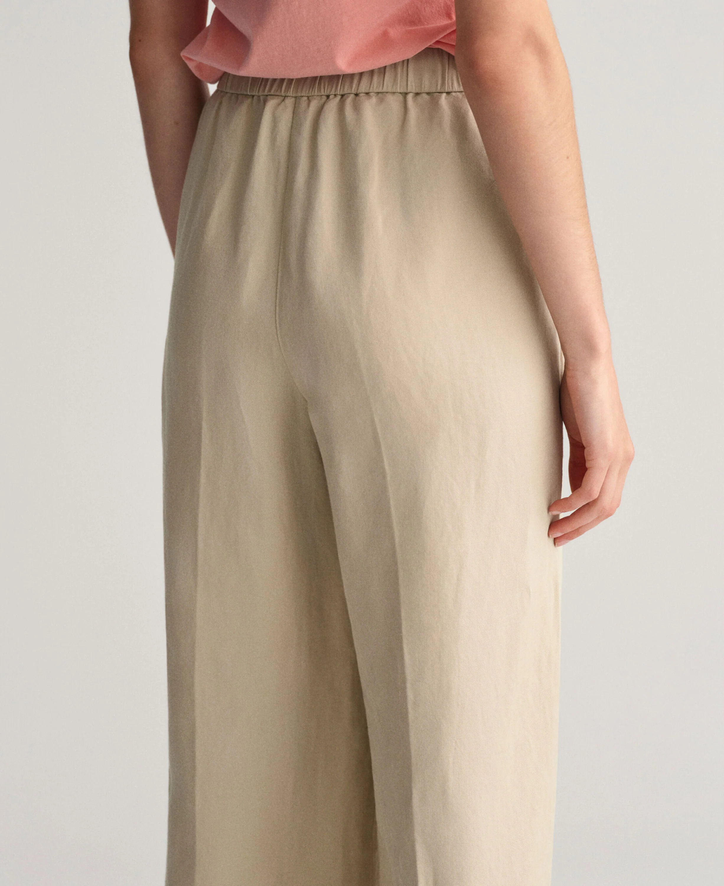 Relaxed Fit Linen Blend Pull-On Pants - Dry Sand - Image 6