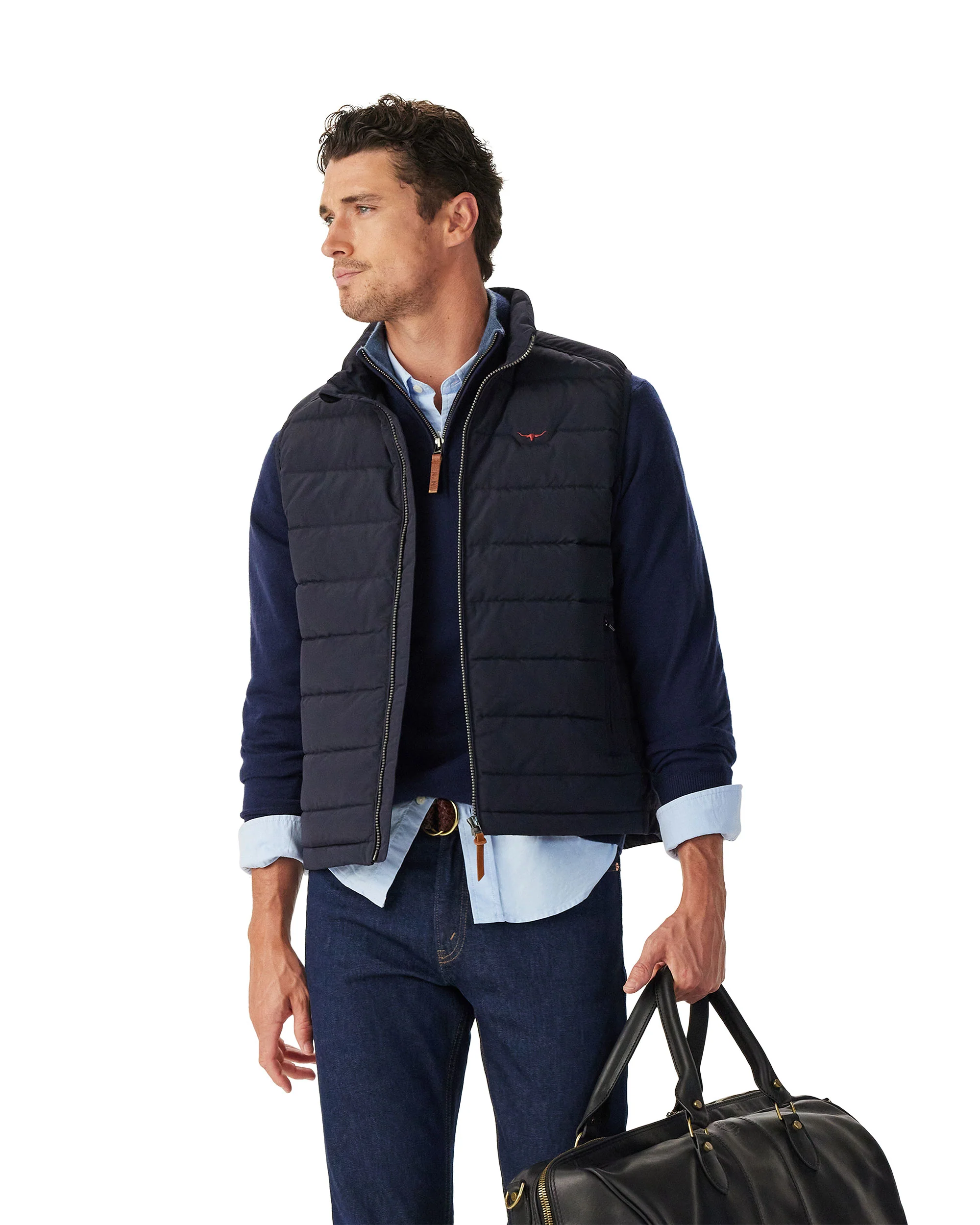 Rydal Padded Vest - Navy - Image 2