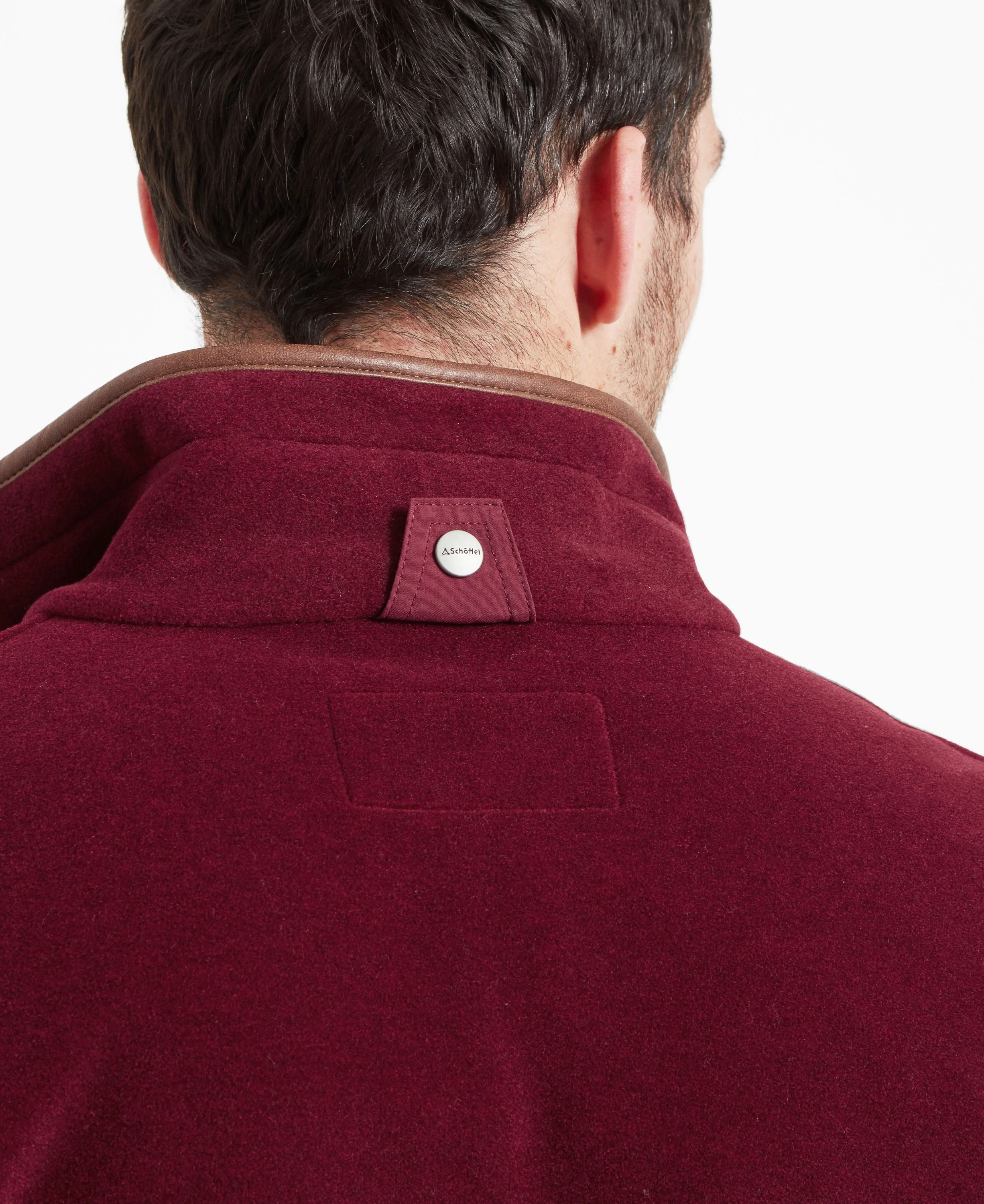 Oakham Fleece Gilet - Claret - Image 4