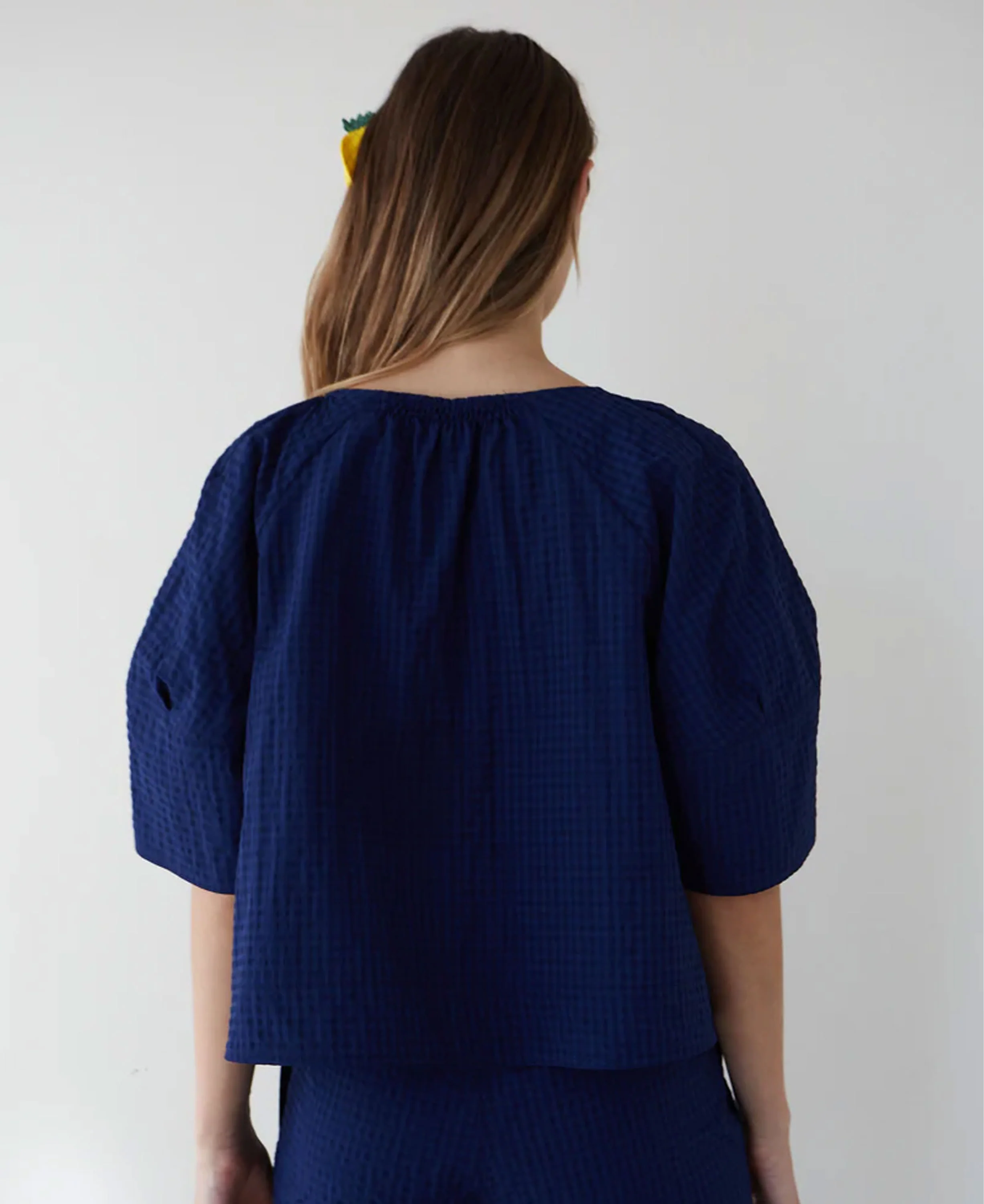 Vichy Soplo Blouse - Navy - Image 3