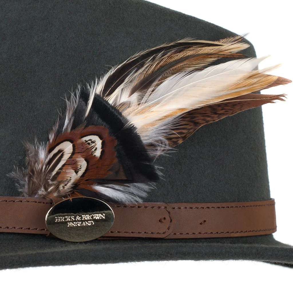 Suffolk Fedora Bronze Side Feather - Olive - Image 3