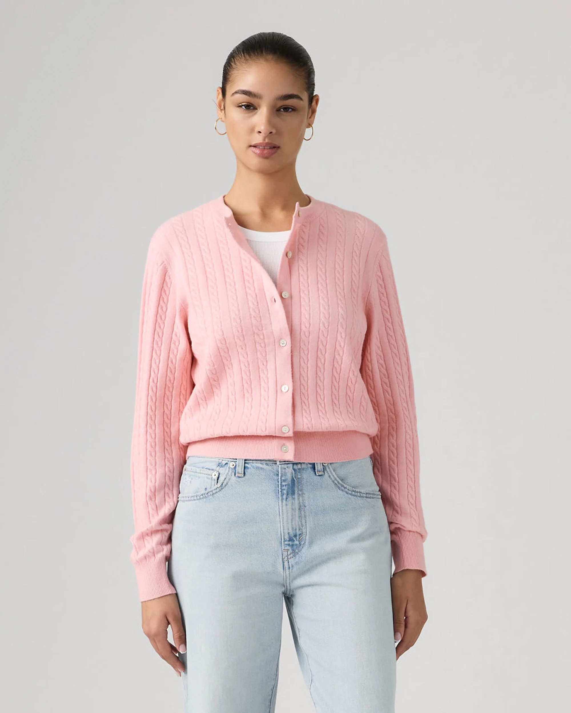 Super Soft Crewneck Cardi - Coral Blush - Image 3