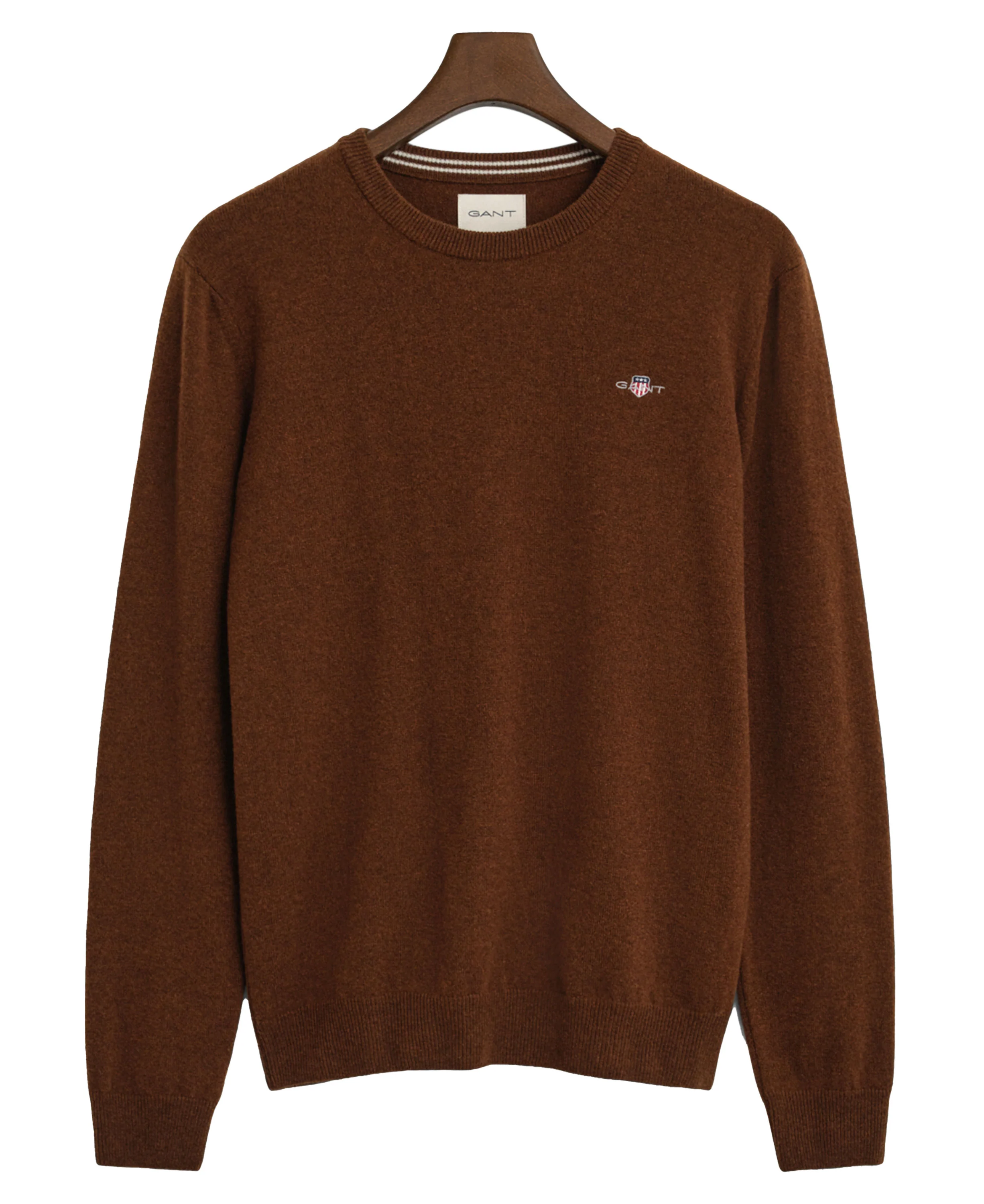 Superfine Lambswool Crew-Neck - Mahogany Brown