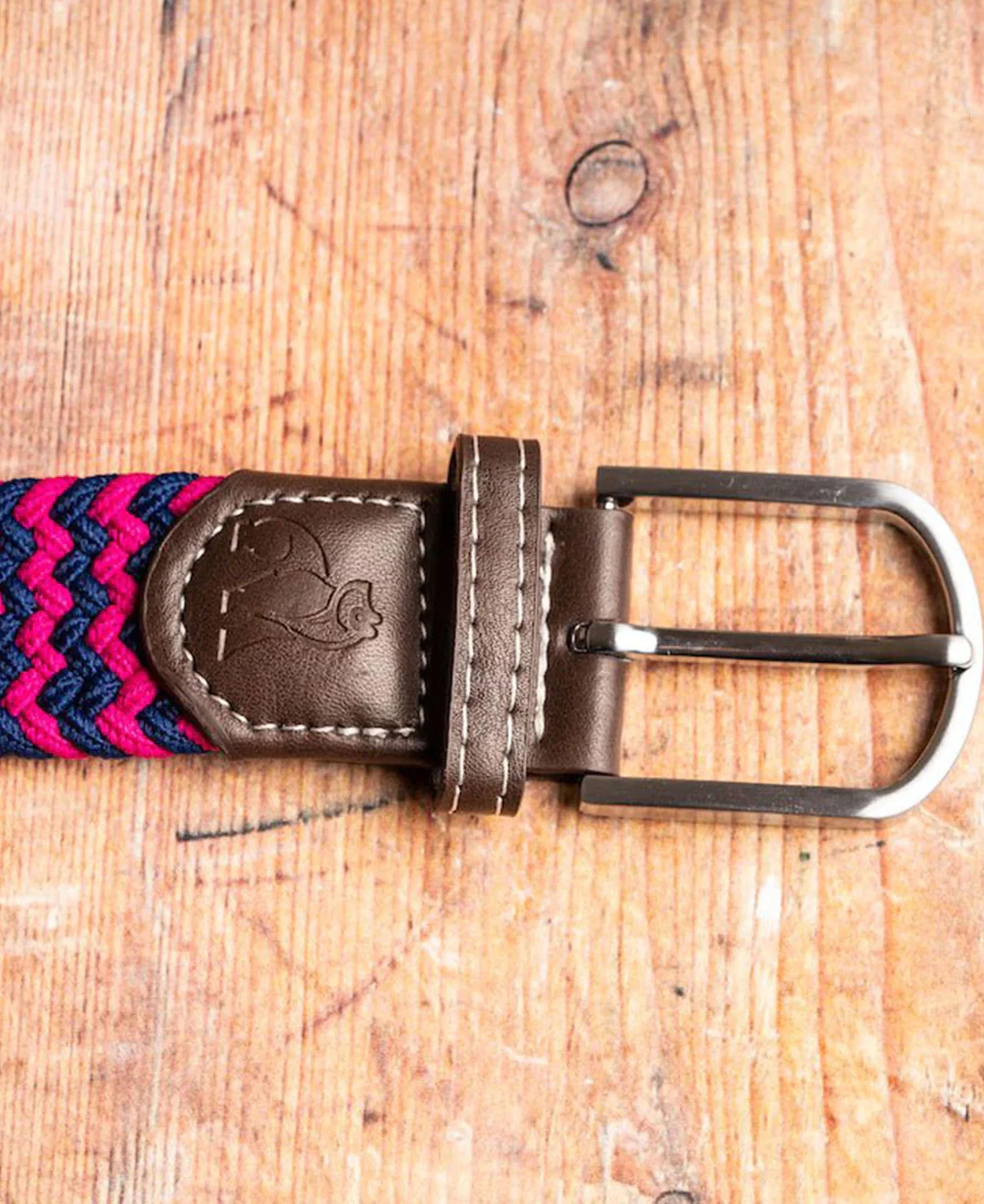 Woven Belt - Pink/Blue Zigzag - Image 3