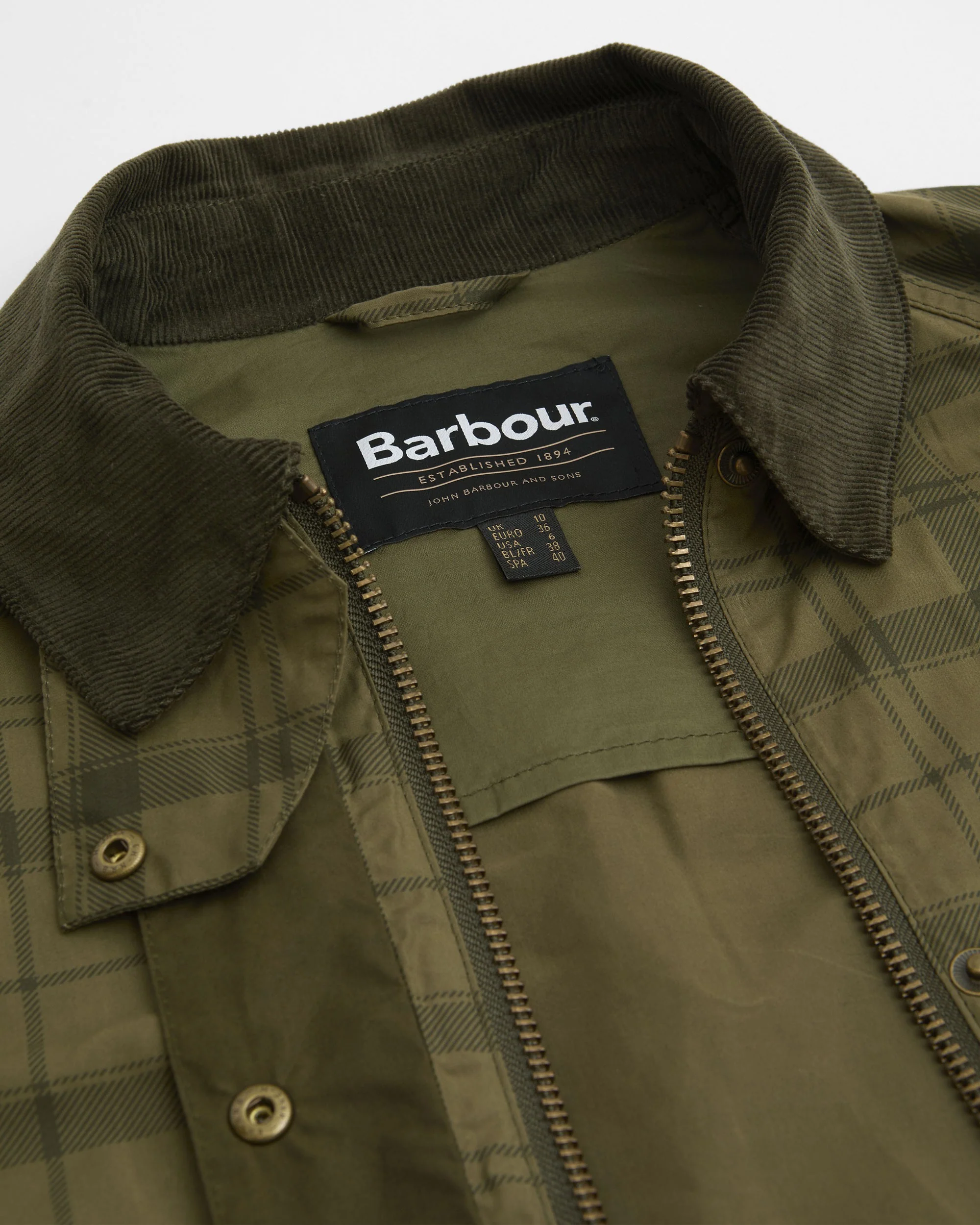 Tartan Cropped Beadnell Casual Jacket - Dusky Green Tartan/Highland - Image 6