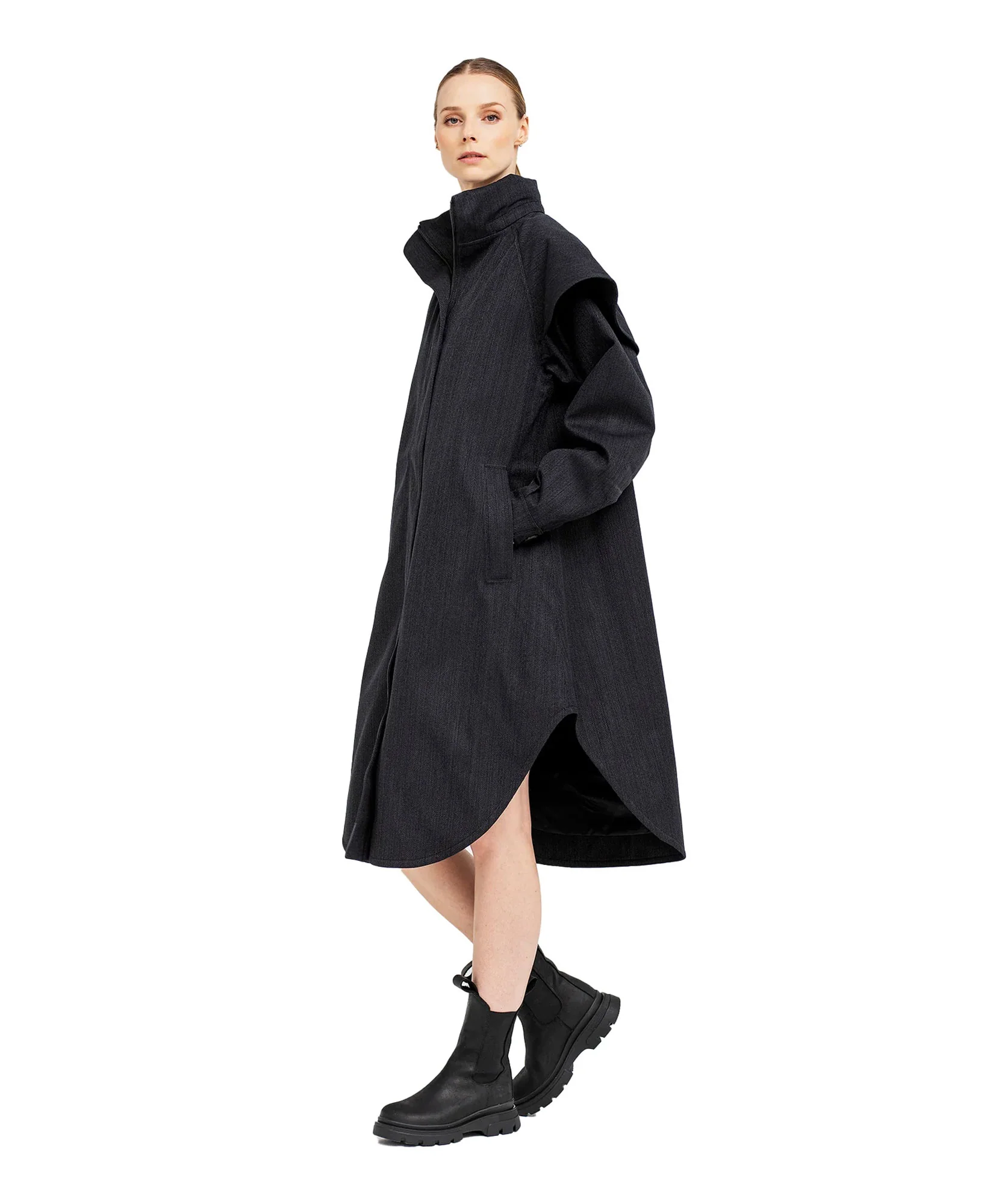 Tyfon Coat - Black Tweed - Image 4