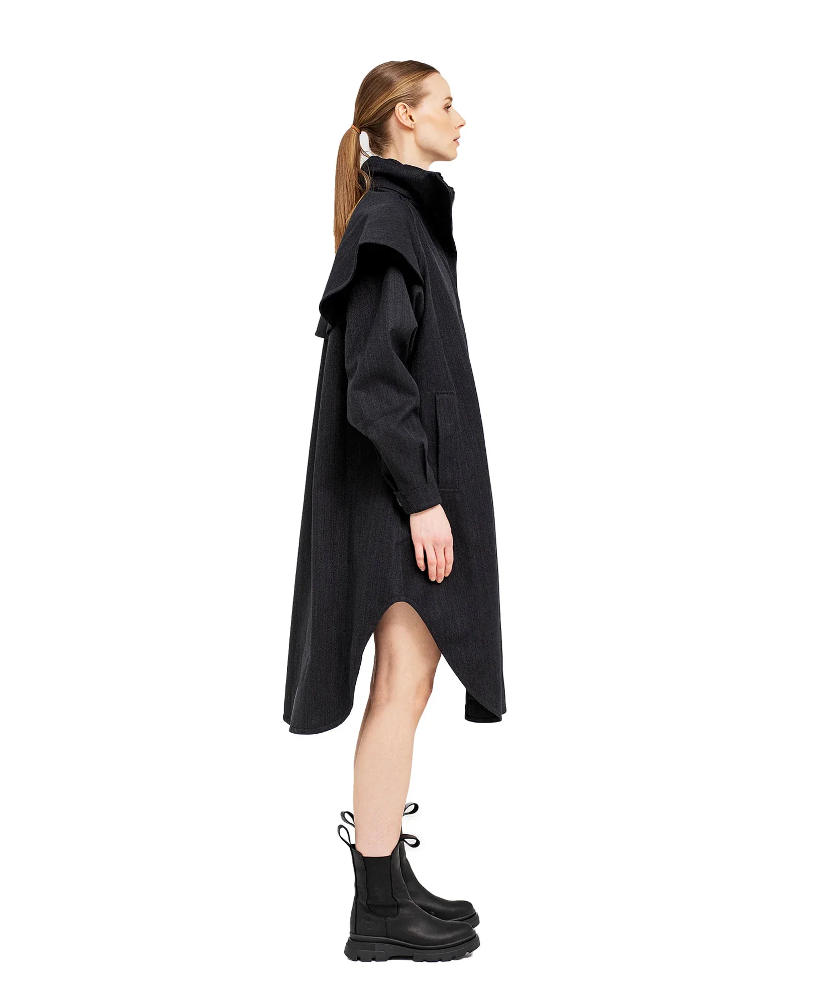 Tyfon Coat - Black Tweed - Image 5