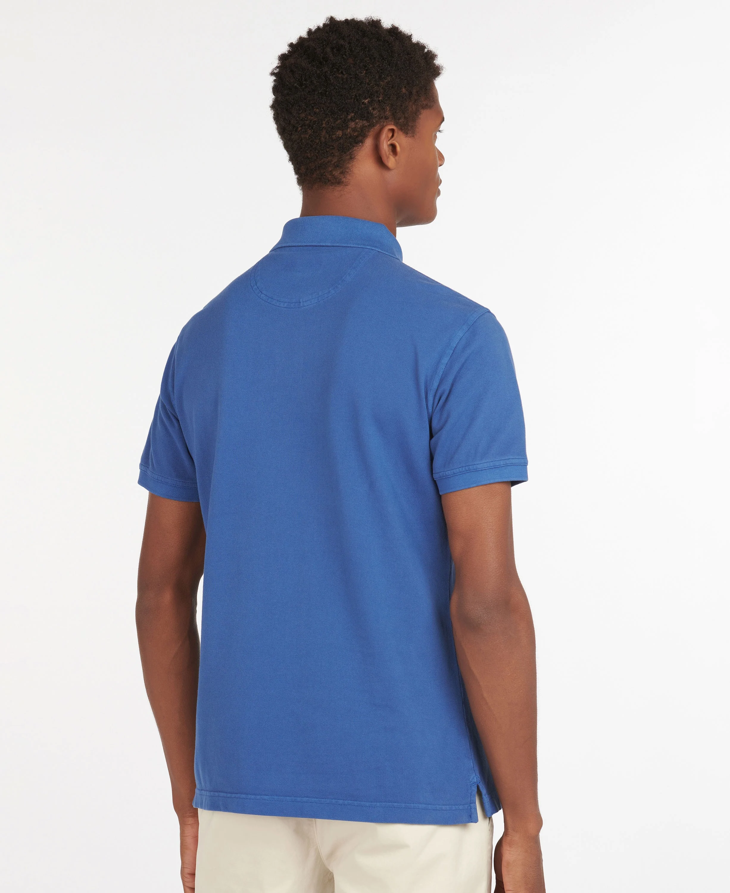 Washed Sports Polo Shirt - Marine Blue - Image 4
