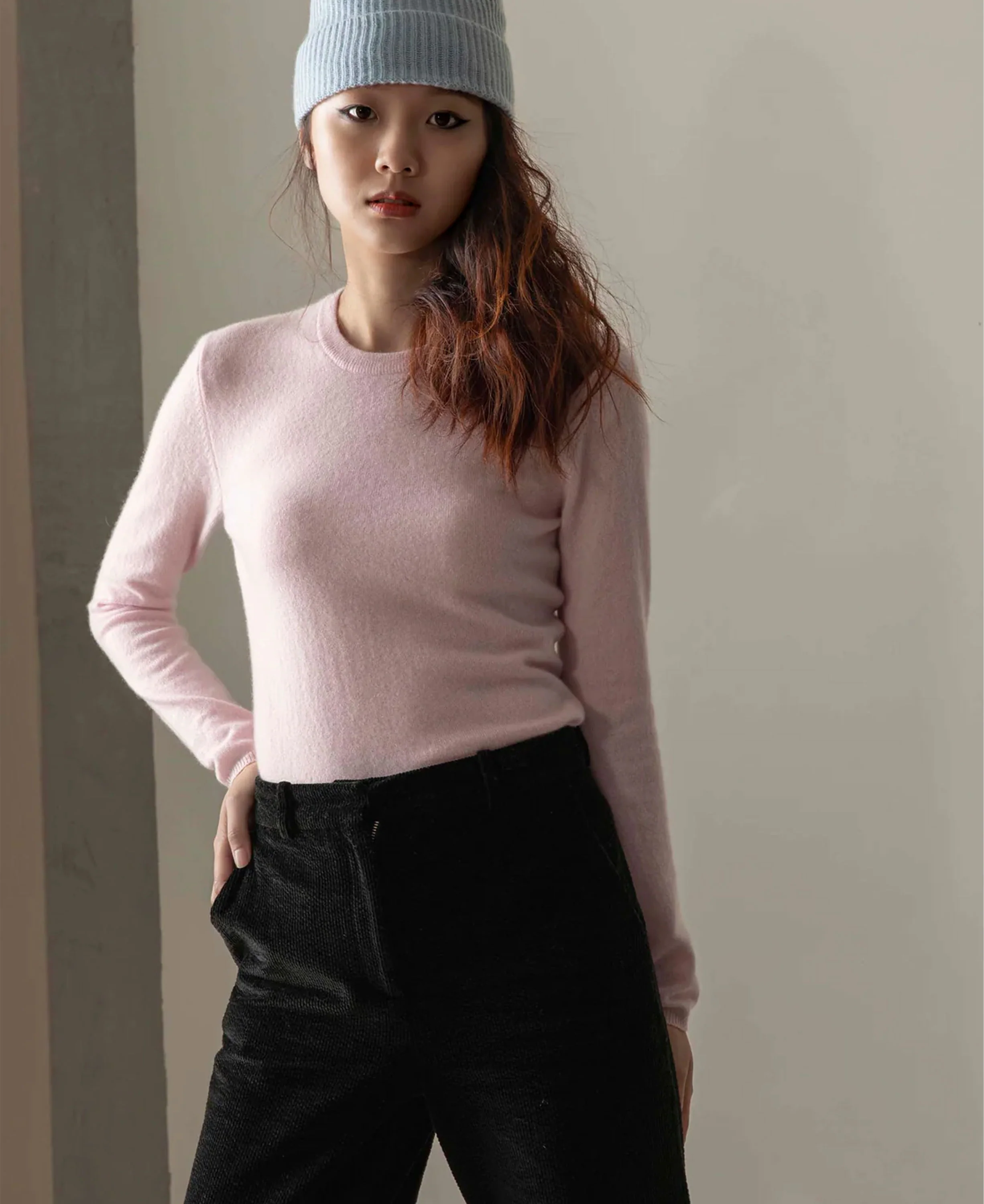 Cashmere Crew Neck Jumper - Pale Lilac - Image 2